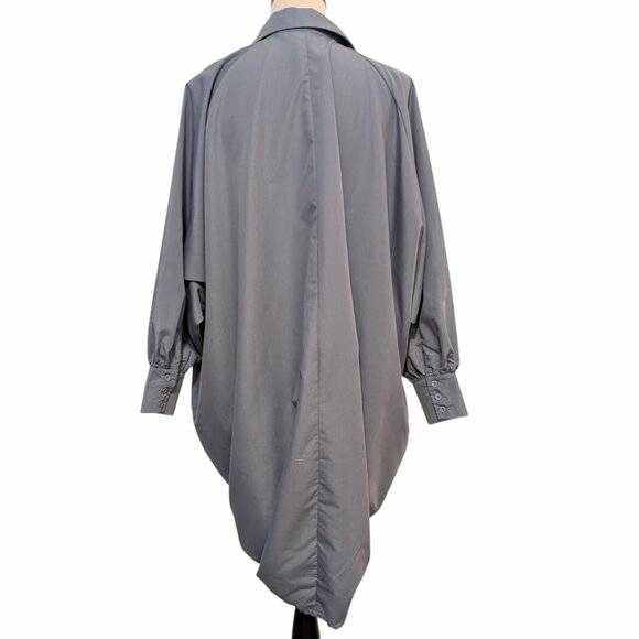 Love Highlight Womens Sz L? Reg Blue Lagenlook Bubble Hem L/S Shirt Tunic Dress - Picture 3 of 7